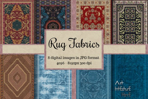 Download 8 Rug Fabric Textures, Traditional Rugs - Fabric Collection