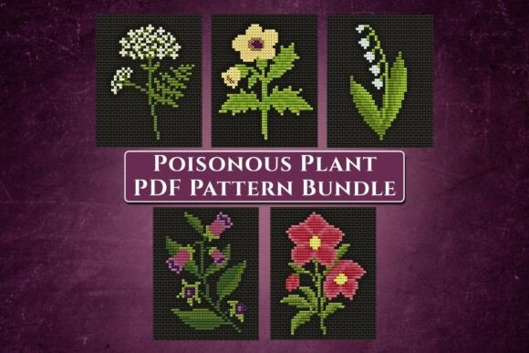 Download Poisonous Plant Cross Stitch Pattern Set - Premium Bundle